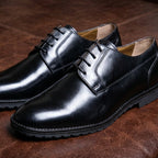 New Derby Brown Shoes – Genuine Leather Lace-Up Derbies with Cushioned Comfort Sole & Breathable Lining