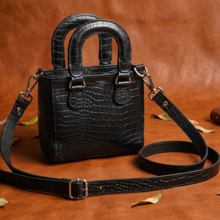 Stylish Leather Croco Print Sling Bag Chic & Versatile. BG-1621