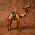 Handicraft Standing Camel Leather Showpiece Exquisite Artisan Home Decor, ART:-LA-05