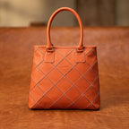 Premium Quilted Leather Tote Bag with Zip Closure