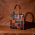 Premium Patchwork Leather Tote Bag for Women Multi-Tone Handcrafted Carryall