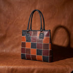 Premium Patchwork Leather Tote Bag for Women Multi-Tone Handcrafted Carryall