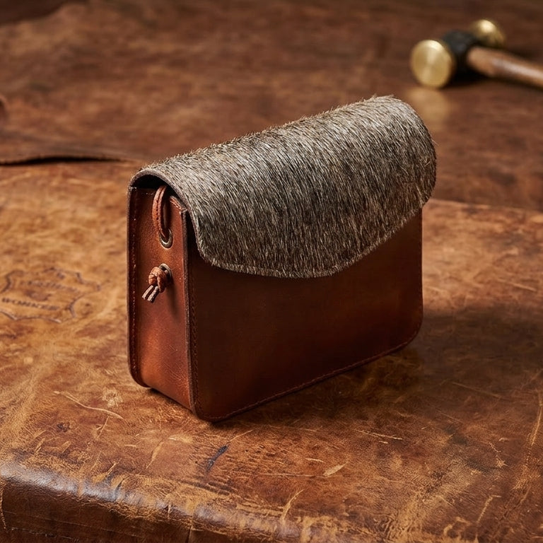 Premium Brown Leather Hairon Sling Bag – Lightweight Everyday Crossbody