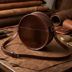 Round Crossbody Sling Bag with Zip Closure
