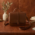 Premium Leather Mini Satchel Sling Crossbody Bag