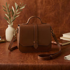 Premium Leather Mini Satchel Sling Crossbody Bag