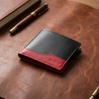 Premium Black Leather Wallet for Men | Export Quality with ID Window & Secure Coin Pocket