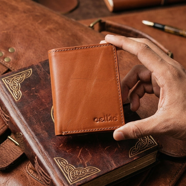 Premium Export Bifold Genuine Leather Wallet with ID Window & Multi Card Slots Slim & Stylish