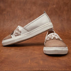 Women’s White Leather Casual Loafers