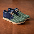 Mens Green Suede Desert pattern Casual Low Ankle Shoes
