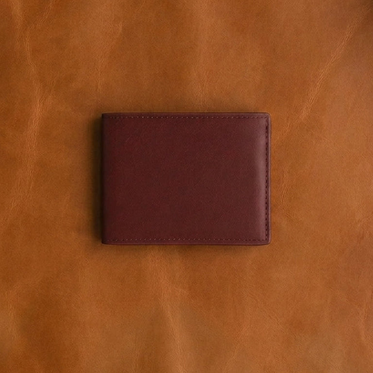 Premium Genuine Leather Bi-Fold Wallet for Men with Card Slots & Cash Compartment