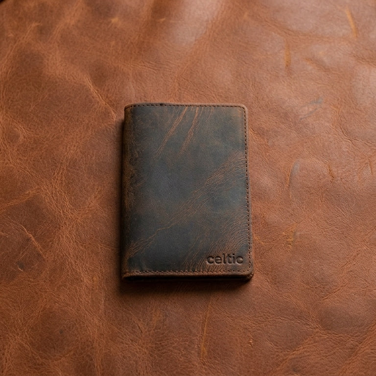 Premium Vintage Brown Genuine Leather Card Holder Wallet – Slim & Stylish
