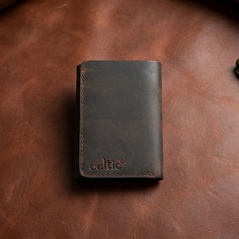 Premium Vintage Leather Trifold Wallet | Stylish Slim Card Holder for Men with Multiple Slots