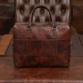 Premium Full Grain Leather Office Briefcase Laptop Bag with Zipper & Shoulder Strap