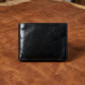 Premium Full Grain Leather Bi-Fold Wallet for Men with Multiple Card Slots & ID Window