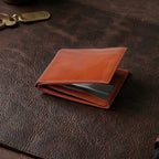 Premium Genuine Leather Bi-Fold Wallet with Zip Coin Pocket & Card Slots