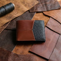 Premium Two-Tone Genuine Leather Mens Wallet | Slim Bifold Export Quality with Coin Pocket