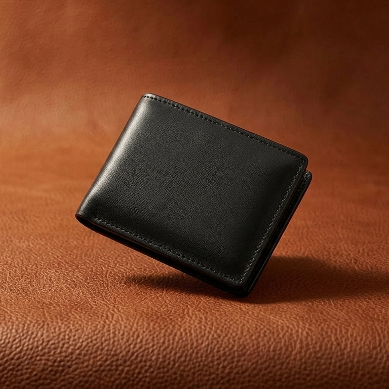 Premium Genuine Leather Men's Wallet with ID Window, Coin Pocket & Card Slots