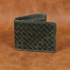 Premium Hand-Woven Genuine Leather Wallet with Coin Pocket & Multi-Card Storage by