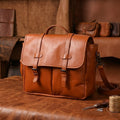 Premium Leather Satchel Sling Bag for Office & Everyday Use with Adjustable Strap
