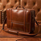 Premium Full-Grain Leather DSLR Camera Messenger & Travel Photography Bag