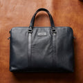 Premium Full-Grain Leather Laptop & Work Bag with Detachable Shoulder Strap
