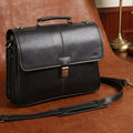 Premium Export Quality Black Leather Laptop Messenger Bag | Multi-Compartment Office Briefcase