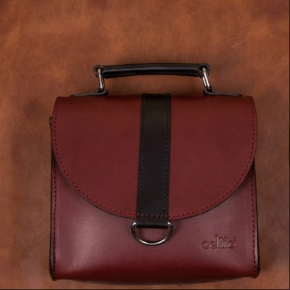 Premium Export Leather Mini Handbag for Women | Top Handle & Detachable Sling
