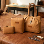 Premium Export Leather Handbag Set | Tote + Sling + clutch| with Adjustable Strap