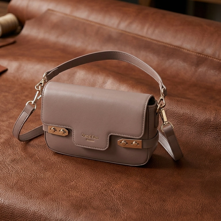 Mauve Flap Crossbody Shoulder Bag
