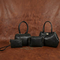 Luxury Black Crocodile Pattern Women’s 4-in-1 Handbag Set (Tote, Shoulder, Sling & clutch)