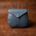 Premium Genuine Leather Flap Crossbody Bag with Adjustable Strap & Zip Pockets