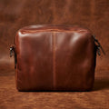 Unisex Full Grain Leather Crossbody Bag with Dual Zipper Compartments
