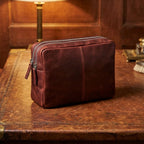 Vintage Leather Crossbody Bag with Dual Zipper Compartments for Everyday Use