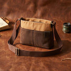 Premium Export Quality Canvas & Leather Crossbody Sling Bag with Multiple Zip Pockets | Travel Everyday Use