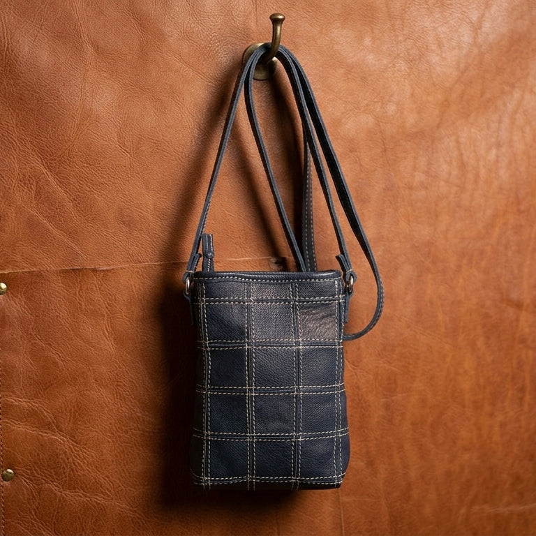 Minimal Crossbody Phone Pouch with Strap & Secure Zip Closure