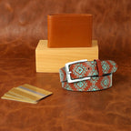 Men's Leather Wallet + Printed Belt Combo Style & Function Pack