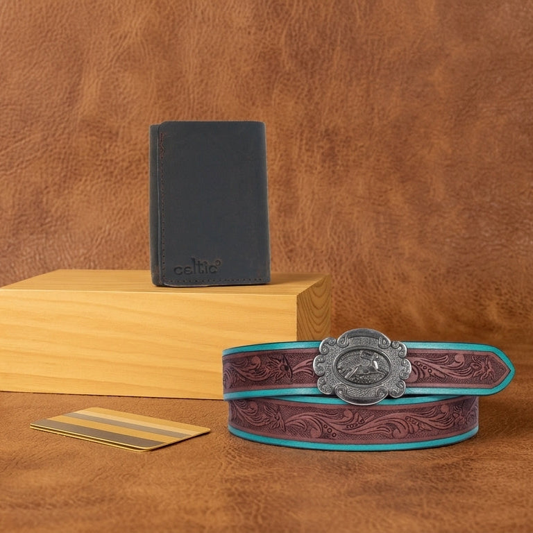 Premium Handcrafted Leather Wallet & Belt Combo Mens Luxury Gift Set