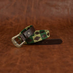 Unisex Handcrafted Leather Woven Green Buckle Artisan Casual Wear Accessory