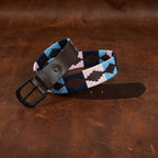 Unisex Handcrafted Ethnic Leather Belt With Geometric Woven Pattern Stylish Casual Wear