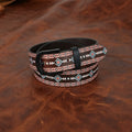 Unisex Geometric Patterned Leather Belt With Black Buckle For Casual Everyday Wear
