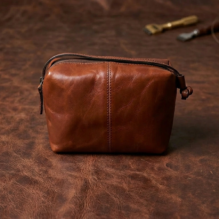 Premium Leather Crossbody bag with Top Zip Closure