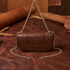 Premium Embossed Leather Chain Sling Bag | Handcrafted with Magnetic Closure