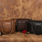 Premium Textured Leather Tote Bag with Zip Closure, Dual Handles & Organized Interior