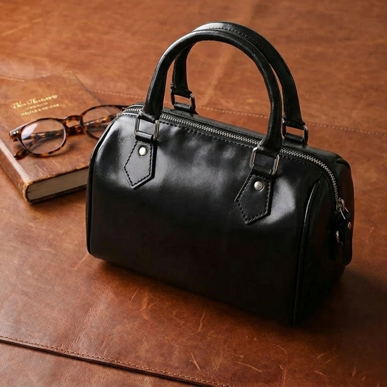 Premium Leather Handbag with Detachable Shoulder Strap