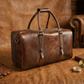 Premium Export-Quality Croc Texture Leather Travel Duffel with Detachable Strap & Zip Compartments