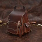Handcrafted Full-Grain Leather Vintage Backpack with Adjustable Straps Unisex Travel & Outdoor Bag
