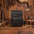 Full-Grain Leather Backpack with Structured Body and Spacious Main Compartment