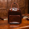 Premium Genuine Leather Backpack with Front Utility Pocket
