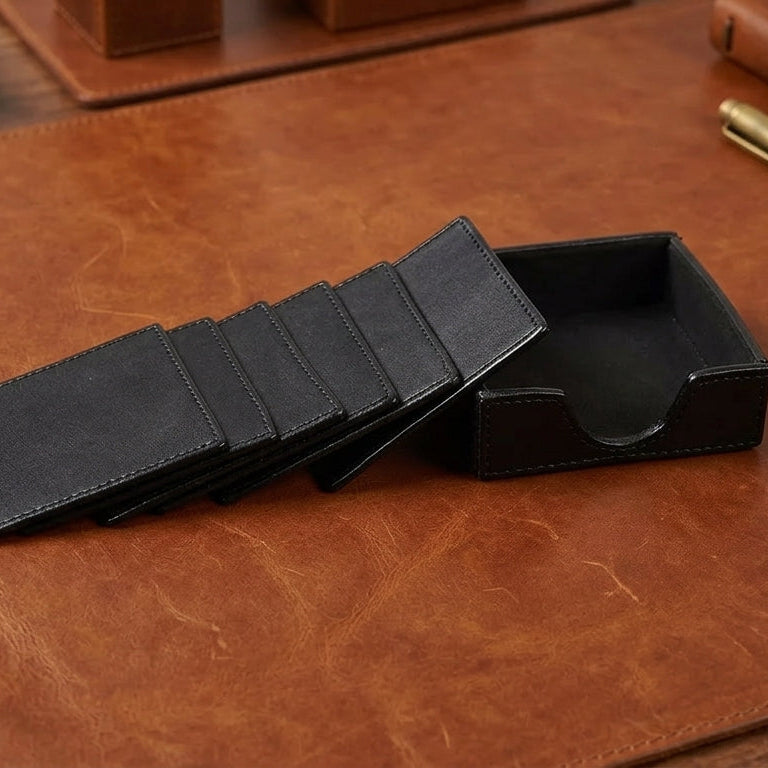 Leather Office Purpose Coaster, Art:-LC-01